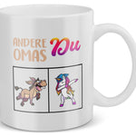 22Feels® Geschenk für Omas - Tasse mit Spruch: Andere Omas Du (Einhorn) (Weiss, 320ml)-Weisse Tasse 320ml-22Feels