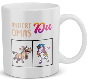 22Feels® Geschenk für Omas - Tasse mit Spruch: Andere Omas Du (Einhorn) (Weiss, 320ml)-Weisse Tasse 320ml-22Feels