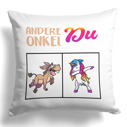 22Feels® Onkel Geschenk - Kissen mit Spruch (Weiss 40x40cm)-Kissen Weiss 40x40-22Feels