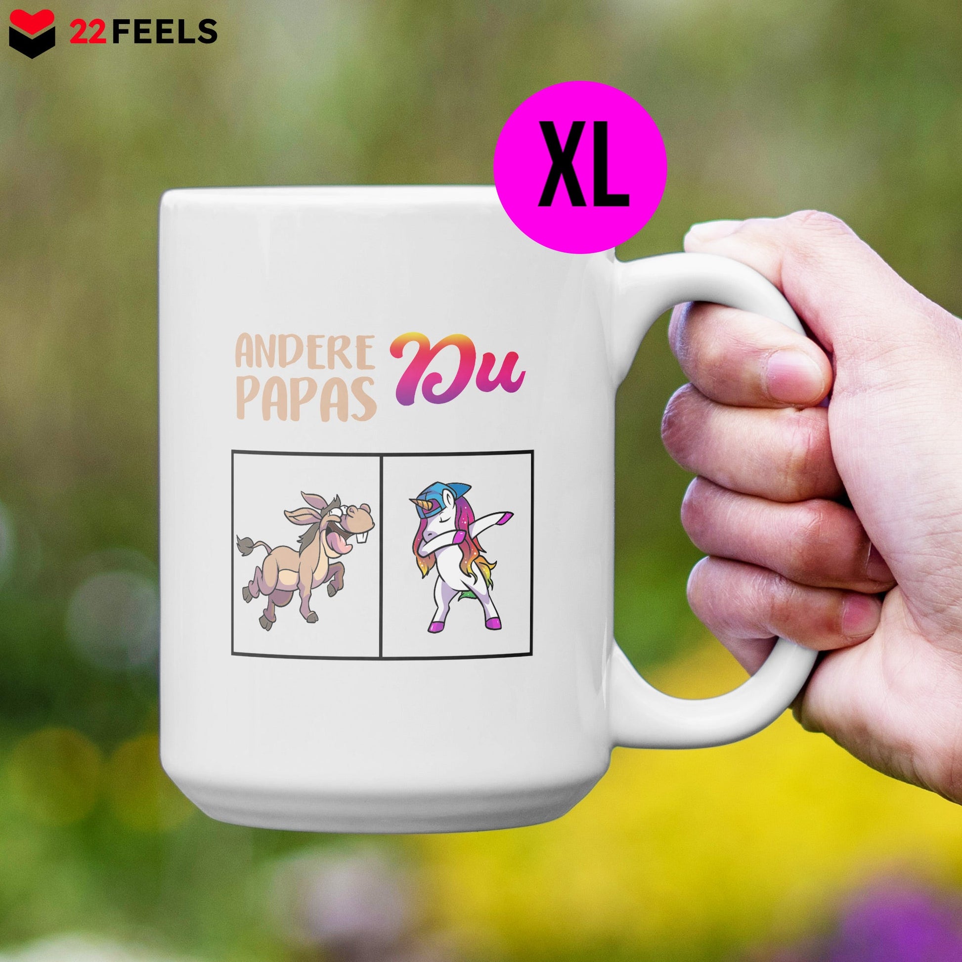 22Feels® Papa Geschenk - XL Tasse mit Spruch (Weiss, 440ml)-Weisse XL Tasse 440ml-22Feels