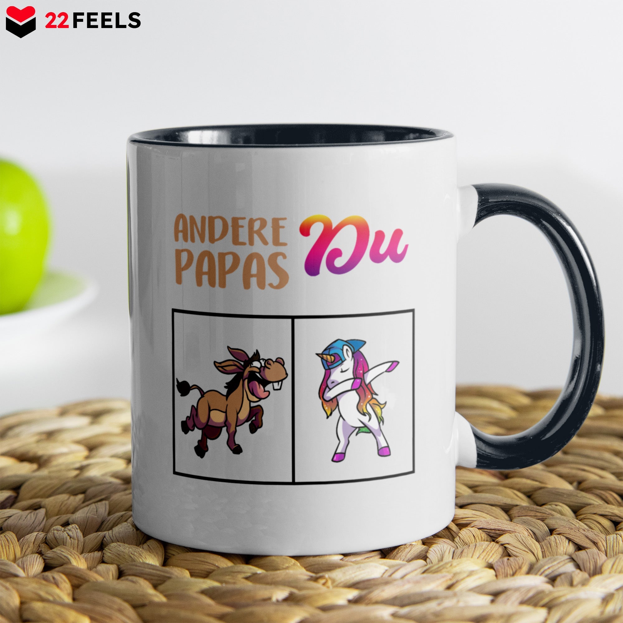 22Feels® Papa Geschenk - Tasse mit Spruch (Weiss-Schwarz, 320ml)-TwoTone Tasse Weiss-Schwarz 320ml-22Feels