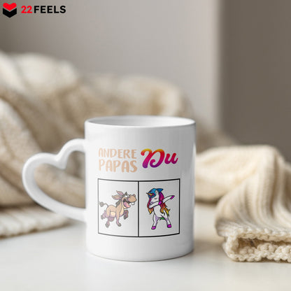 22Feels® Geschenk für Papas - Tasse mit Spruch (Herzhenkel, Weiss, 320ml)-Tasse Weiss Herzhenkel 320ml-22Feels