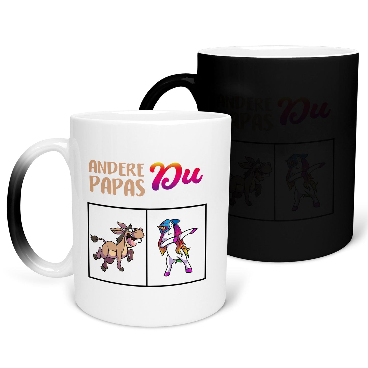 22Feels® Papa Geschenk - Zaubertasse mit Spruch (Matt-Schwarz und Weiss, 320ml)-Farbwechsel Tasse Matt 320ml-22Feels