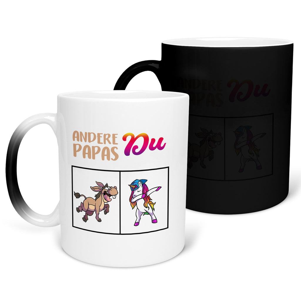 22Feels® Papa Geschenk - Zaubertasse mit Spruch (Matt-Schwarz und Weiss, 320ml)-Farbwechsel Tasse Matt 320ml-22Feels