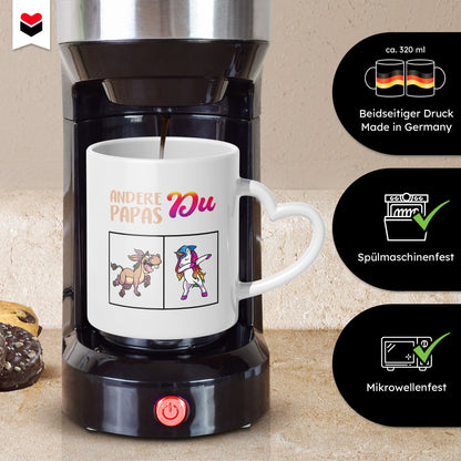 22Feels® Geschenk für Papas - Tasse mit Spruch (Herzhenkel, Weiss, 320ml)-Tasse Weiss Herzhenkel 320ml-22Feels