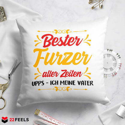 22Feels® Papa Geschenk - Kissen mit Spruch (Weiss 40x40cm)-Kissen Weiss 40x40-22Feels