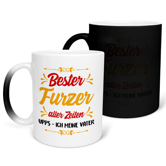 Papa Geschenk Vatertag, Vater Tasse Farbwechsel Geburtstag, von Tochter und Sohn, Weihnachten Geschenke Männer, Kaffeetasse Tee Haferl-Farbwechsel Tasse Matt 320ml-22Feels