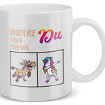 22Feels® Geschenk für Stiefmamas - Tasse mit Spruch: Andere Stiefmamas Du (Einhorn) (Weiss, 320ml)-Weisse Tasse 320ml-22Feels