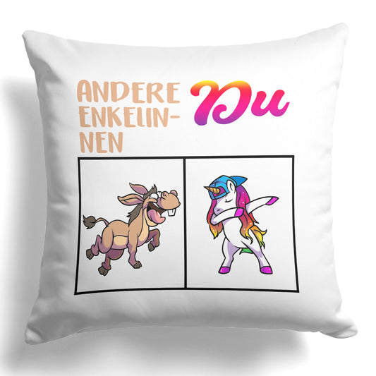 22Feels® Enkelin Geschenk von Oma und Opa - Kissen mit Spruch (Weiss 40x40cm)-Kissen Weiss 40x40-22Feels