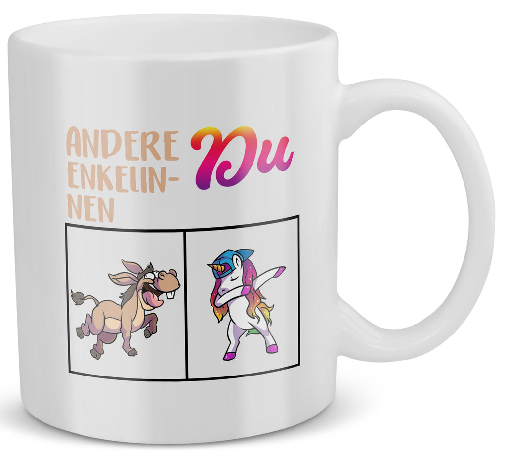 22Feels® Geschenk für Enkelin - Tasse mit Spruch: Andere Enkelinnen Du (Einhorn) (Weiss, 320ml)-Weisse Tasse 320ml-22Feels