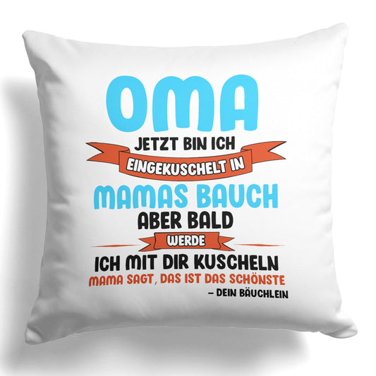 22Feels® Du Wirst Oma Frauen Schwangerschaft Geschenk für werdende Grossmütter - Kissen mit Spruch (Weiss 40x40cm)-Kissen Weiss 40x40-22Feels