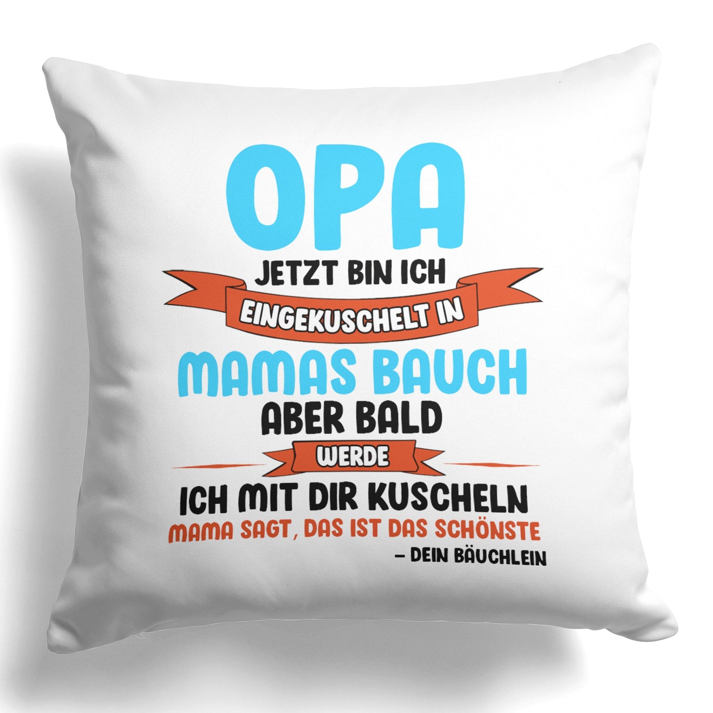 22Feels® Du Wirst Opa Männer Schwangerschaft Geschenk für werdende Grossväter - Kissen mit Spruch (Weiss 40x40cm)-Kissen Weiss 40x40-22Feels
