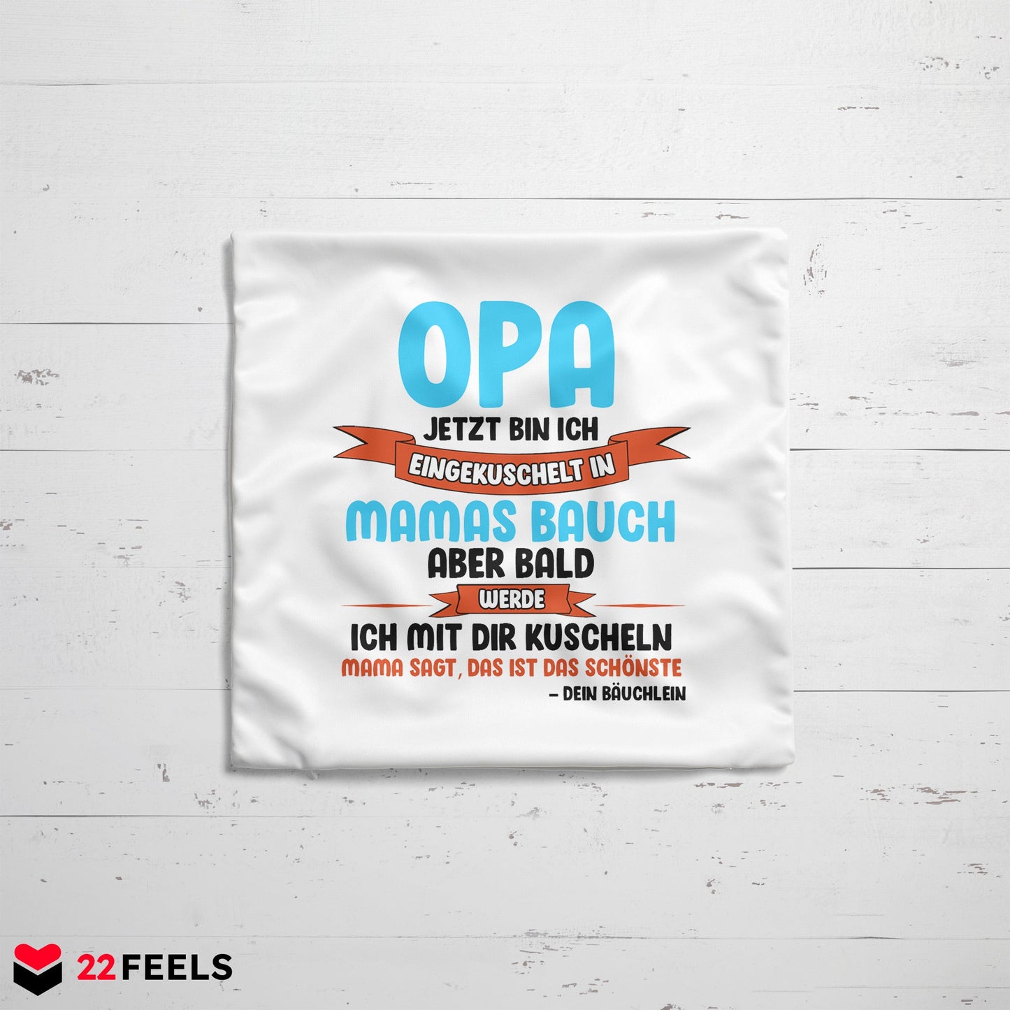 22Feels® Du Wirst Opa Männer Schwangerschaft Geschenk für werdende Grossväter - Kissen mit Spruch (Weiss 40x40cm)-Kissen Weiss 40x40-22Feels