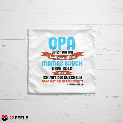 22Feels® Du Wirst Opa Männer Schwangerschaft Geschenk für werdende Grossväter - Kissen mit Spruch (Weiss 40x40cm)-Kissen Weiss 40x40-22Feels