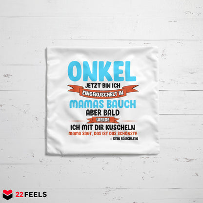 22Feels® Du Wirst Onkel Männer Schwangerschaft Geschenk - Kissen mit Spruch (Weiss 40x40cm)-Kissen Weiss 40x40-22Feels