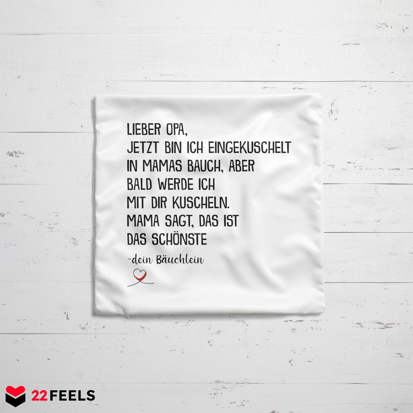 22Feels® Du Wirst Opa Männer Schwangerschaft Geschenk für werdende Grossväter - Kissen mit Spruch (Weiss 40x40cm)-Kissen Weiss 40x40-22Feels