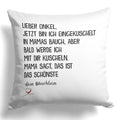 22Feels® Du Wirst Onkel Männer Schwangerschaft Geschenk - Kissen mit Spruch (Weiss 40x40cm)-Kissen Weiss 40x40-22Feels
