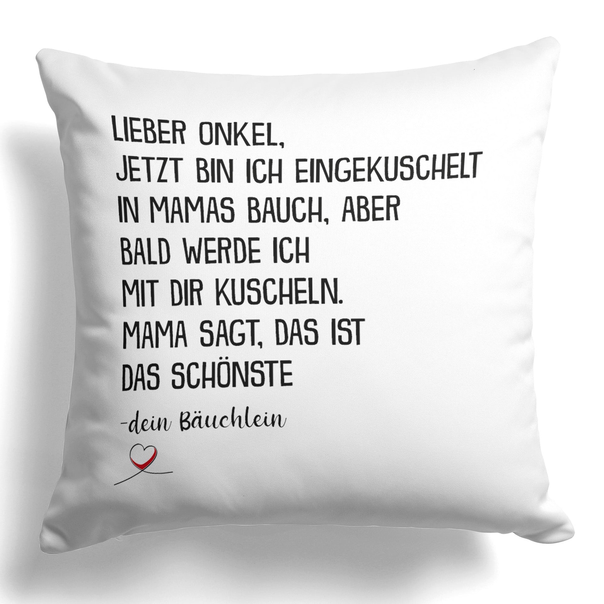 22Feels® Du Wirst Onkel Männer Schwangerschaft Geschenk - Kissen mit Spruch (Weiss 40x40cm)-Kissen Weiss 40x40-22Feels