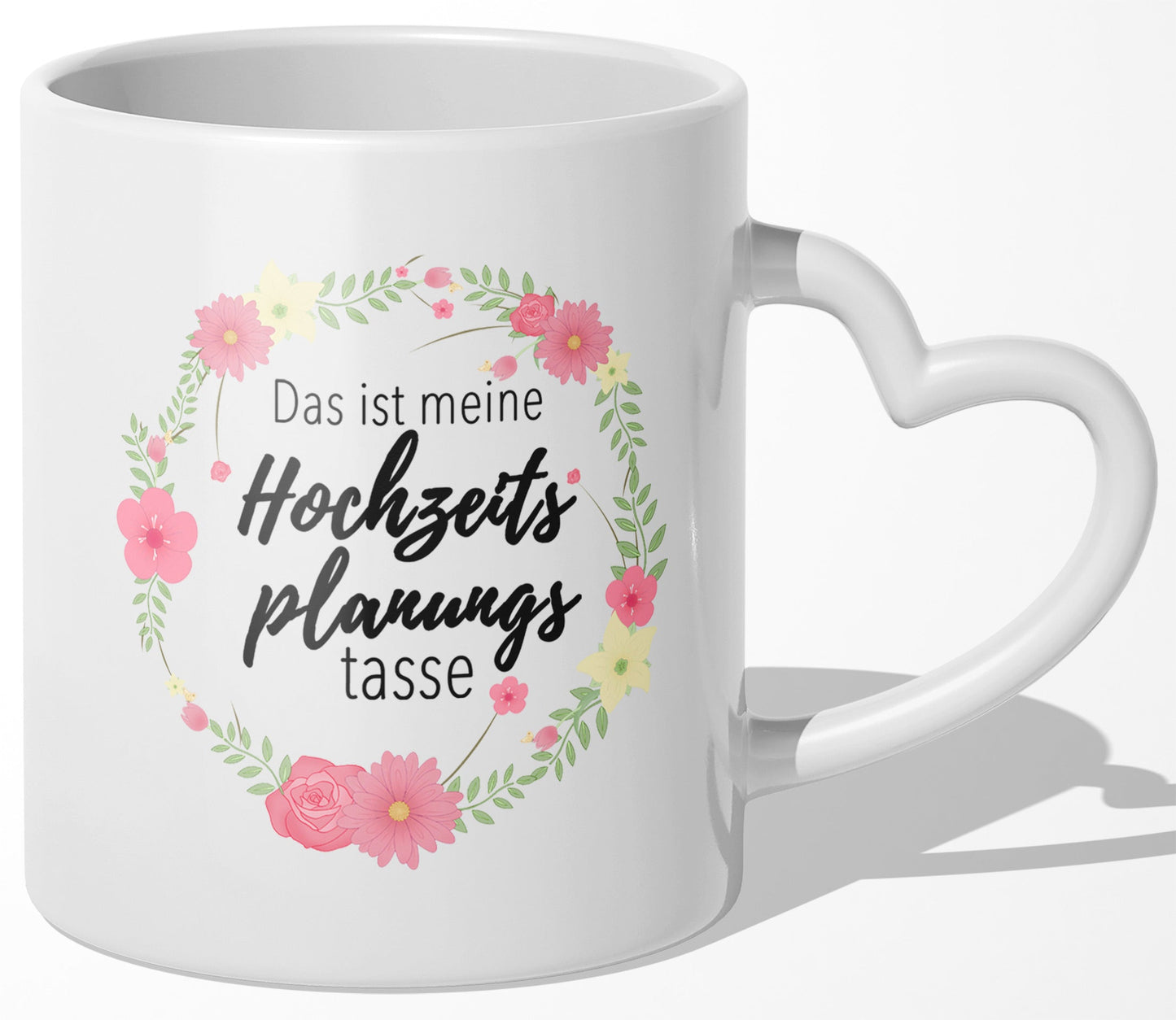 22Feels® Geschenk zur Verlobung - Tasse mit Spruch: Hochzeitsplanungstasse (Herzhenkel, Weiss, 320ml)-Tasse Weiss Herzhenkel 320ml-22Feels