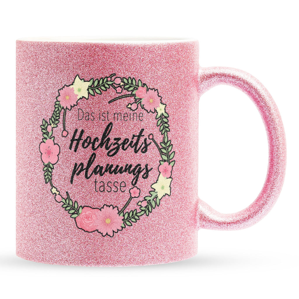 22Feels® Geschenk zur Verlobung - Glitzertasse mit Spruch (Pink, 320ml)-Glitzertasse Pink 320ml-22Feels