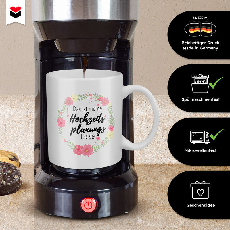 22Feels® Geschenk zur Verlobung - Hochzeitsplanungstasse (Weiss, 320ml)-Weisse Tasse 320ml-22Feels