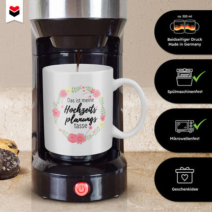 22Feels® Geschenk zur Verlobung - Hochzeitsplanungstasse (Weiss, 320ml)-Weisse Tasse 320ml-22Feels
