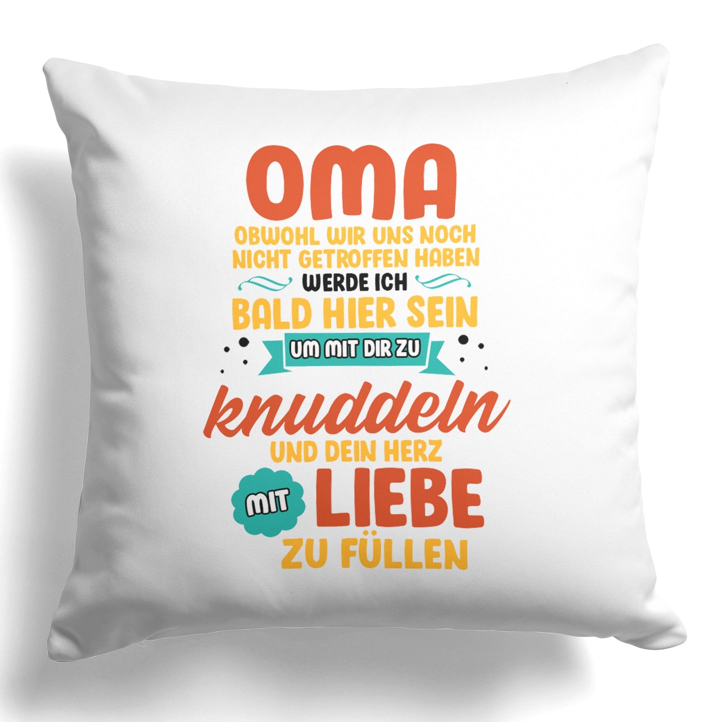22Feels® Du Wirst Oma Frauen Schwangerschaft Geschenk für werdende Grossmütter - Kissen mit Spruch (Weiss 40x40cm)-Kissen Weiss 40x40-22Feels