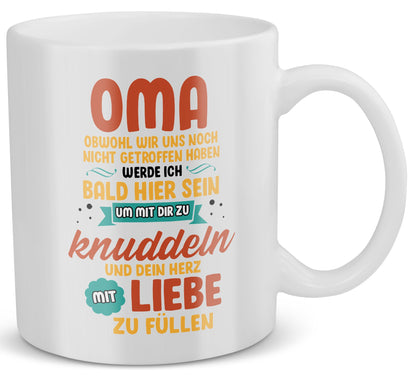 22Feels® Geschenk für werdende Grossmütter - Du Wirst Oma Tasse mit Spruch: Obwohl wir uns noch nicht getroffen haben (Weiss, 320ml)-Weisse Tasse 320ml-22Feels
