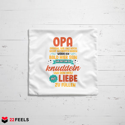 22Feels® Du Wirst Opa Männer Schwangerschaft Geschenk für werdende Grossväter - Kissen mit Spruch (Weiss 40x40cm)-Kissen Weiss 40x40-22Feels