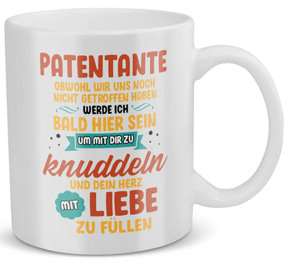 22Feels® Geschenk für werdende Patentanten - Du Wirst Tasse mit Spruch: Obwohl wir uns noch nicht getroffen haben (Weiss, 320ml)-Weisse Tasse 320ml-22Feels