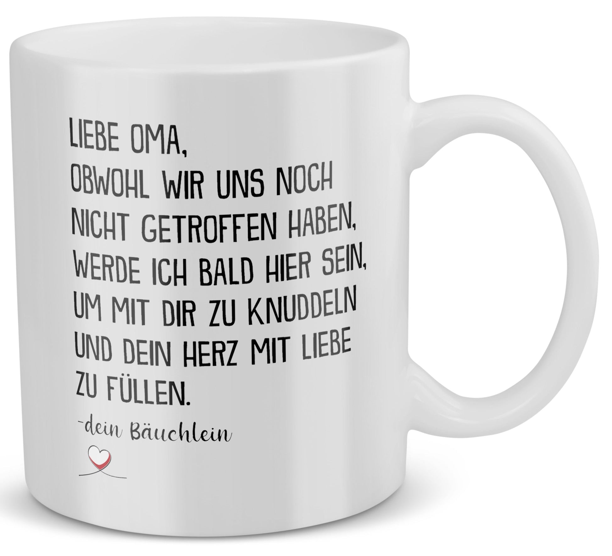 22Feels® Geschenk für werdende Grossmütter - Du Wirst Oma Tasse mit Spruch: Obwohl wir uns noch nicht getroffen haben (Weiss, 320ml)-Weisse Tasse 320ml-22Feels