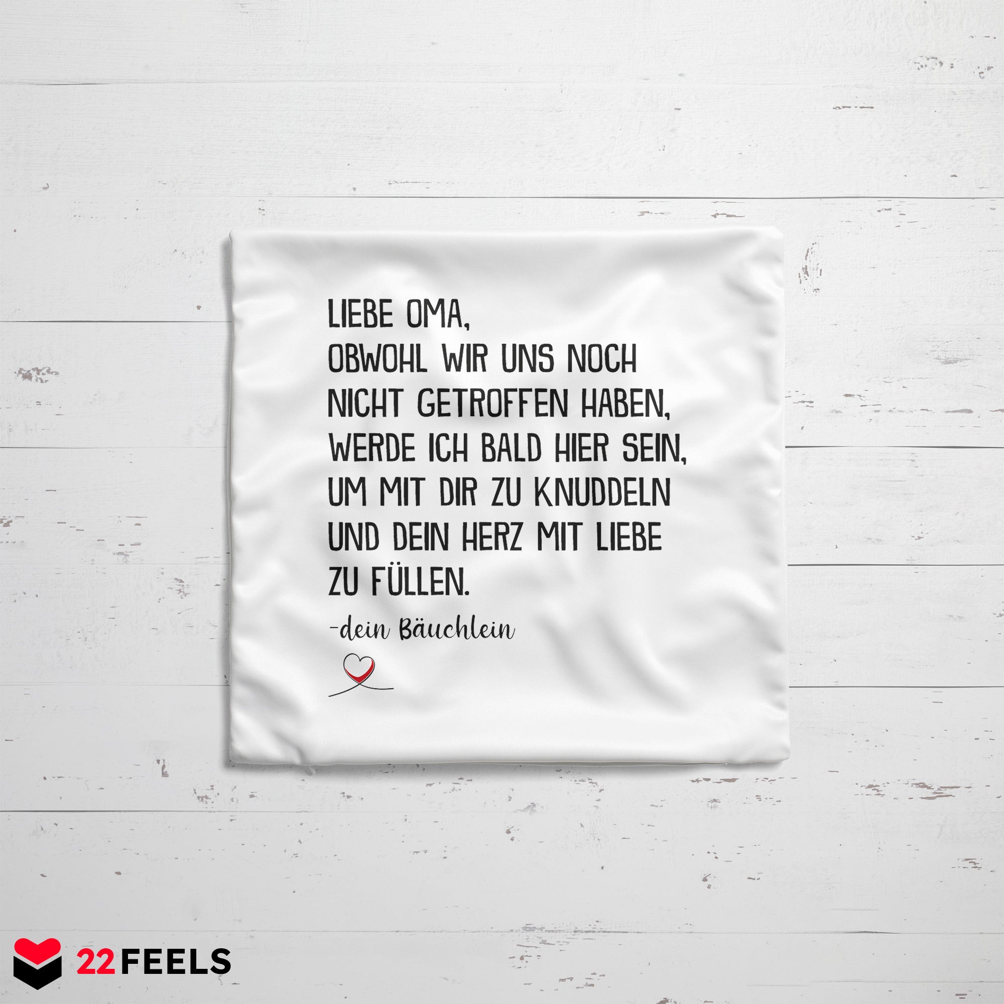 22Feels® Du Wirst Oma Frauen Schwangerschaft Geschenk für werdende Grossmütter - Kissen mit Spruch (Weiss 40x40cm)-Kissen Weiss 40x40-22Feels
