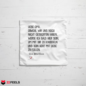 22Feels® Du Wirst Oma Frauen Schwangerschaft Geschenk für werdende Grossmütter - Kissen mit Spruch (Weiss 40x40cm)-Kissen Weiss 40x40-22Feels