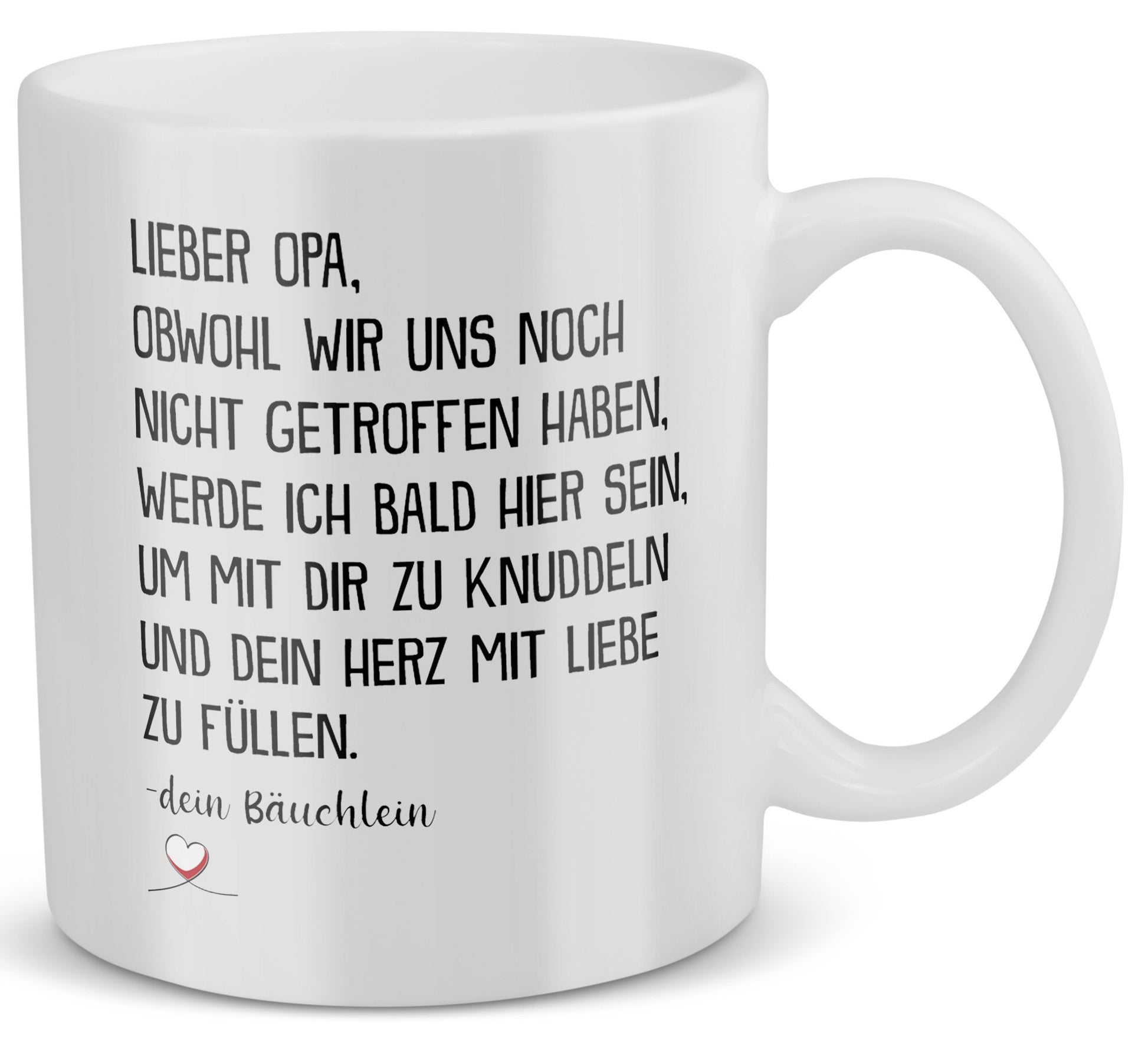 22Feels® Geschenk für werdende Grossväter - Du Wirst Opa Tasse mit Spruch: Obwohl wir uns noch nicht getroffen haben (Weiss, 320ml)-Weisse Tasse 320ml-22Feels