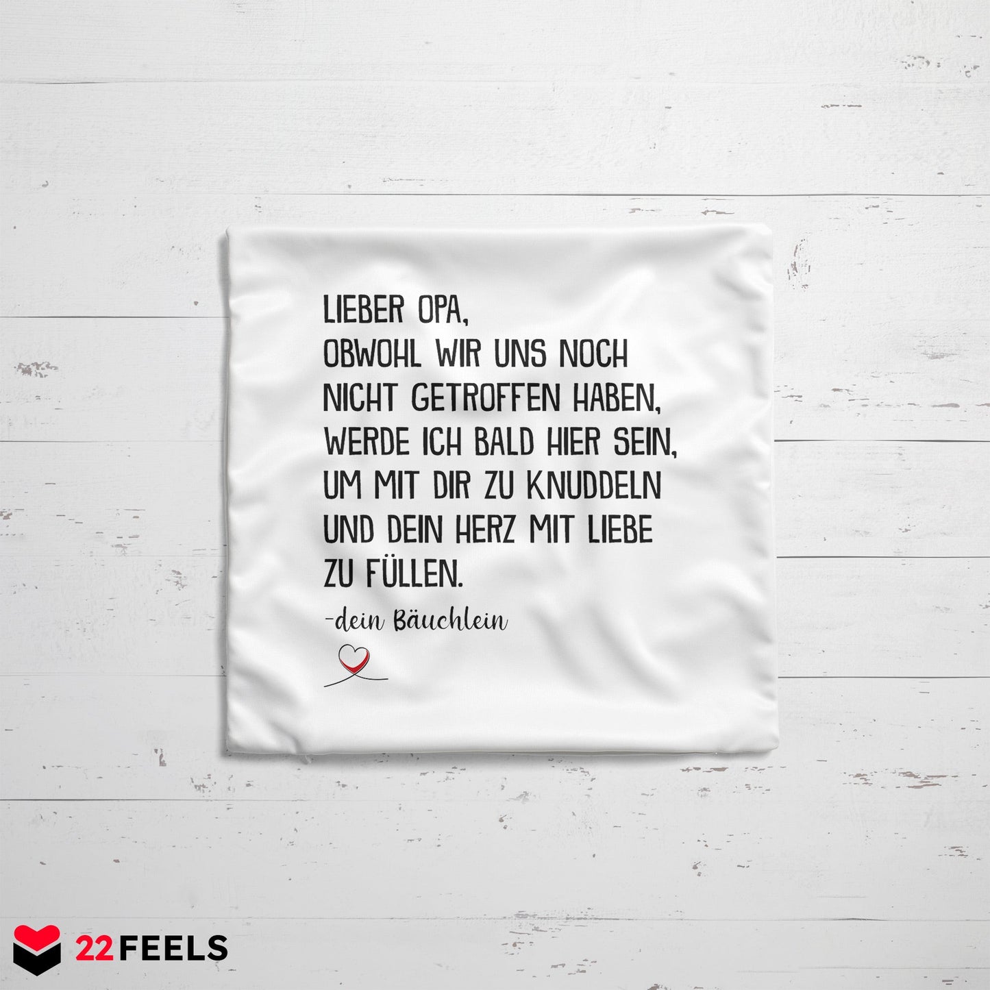 22Feels® Du Wirst Opa Männer Schwangerschaft Geschenk für werdende Grossväter - Kissen mit Spruch (Weiss 40x40cm)-Kissen Weiss 40x40-22Feels