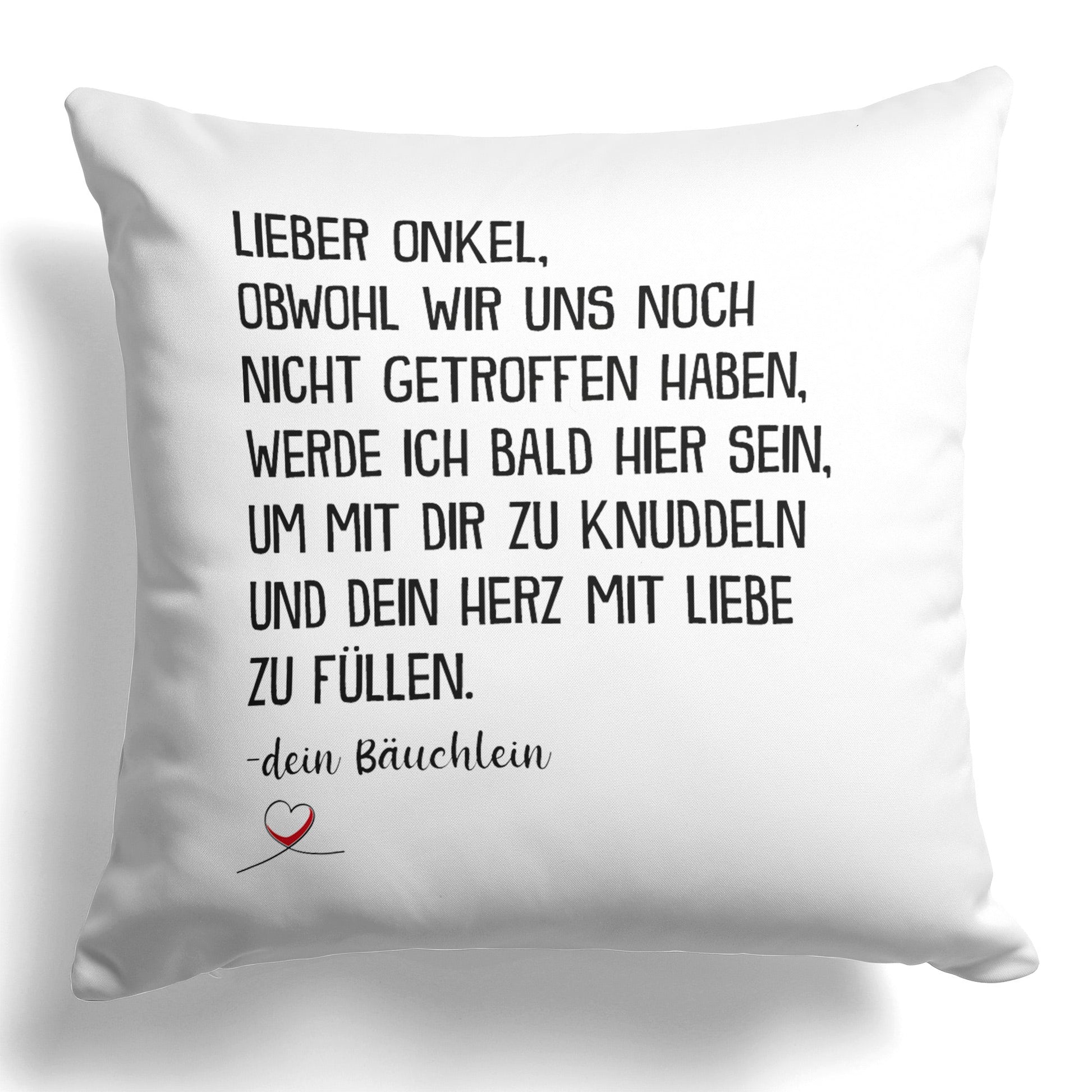 22Feels® Du Wirst Onkel Männer Schwangerschaft Geschenk - Kissen mit Spruch (Weiss 40x40cm)-Kissen Weiss 40x40-22Feels