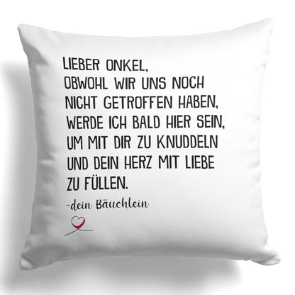 22Feels® Du Wirst Onkel Männer Schwangerschaft Geschenk - Kissen mit Spruch (Weiss 40x40cm)-Kissen Weiss 40x40-22Feels