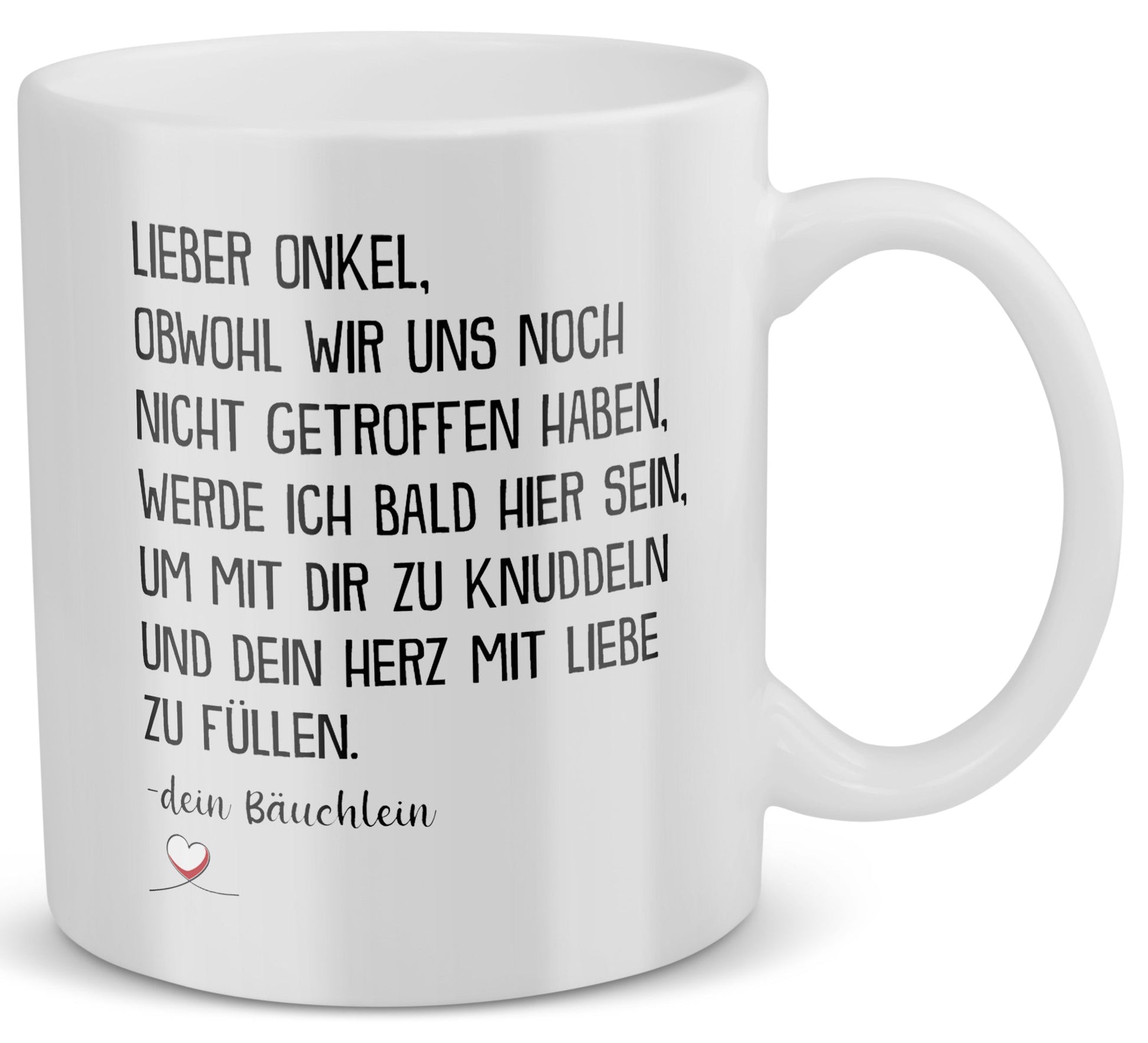 22Feels® Geschenk für werdende Onkel - Du Wirst Onkel Tasse mit Spruch: Obwohl wir uns noch nicht getroffen haben (Weiss, 320ml)-Weisse Tasse 320ml-22Feels