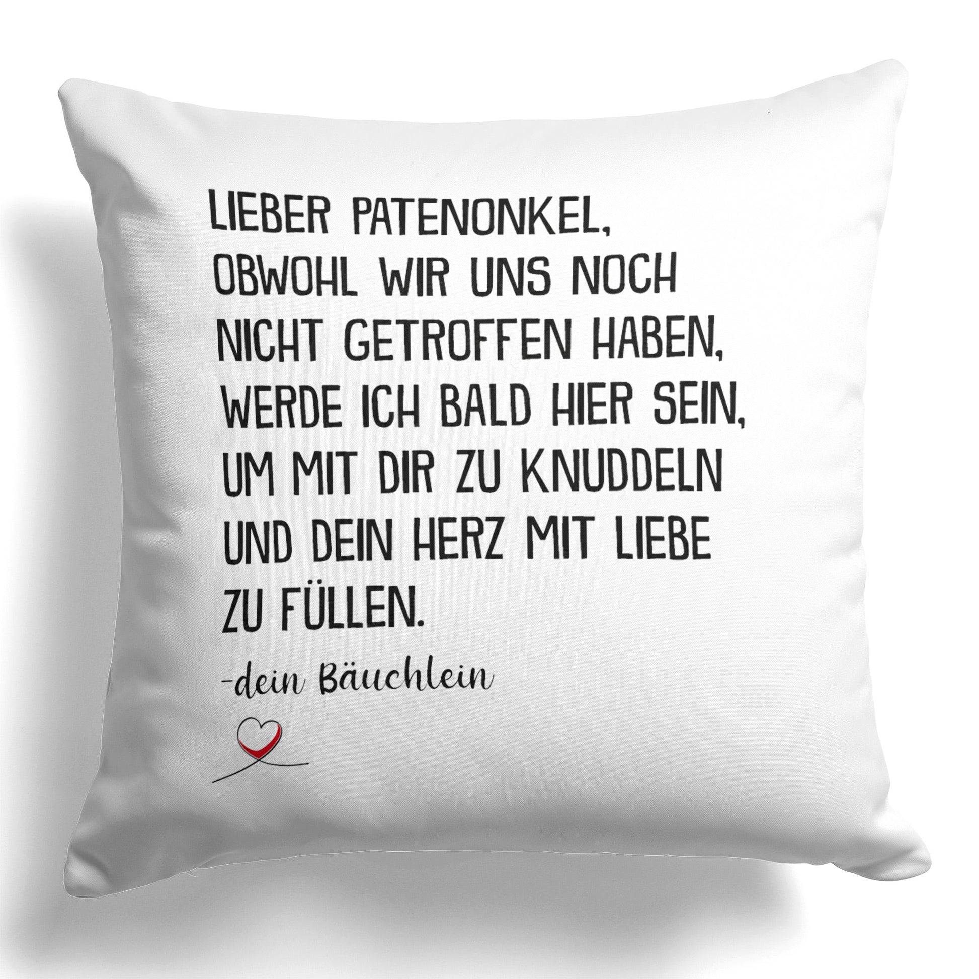 22Feels® Du Wirst Patenonkel Männer Schwangerschaft Geschenk - Kissen mit Spruch (Weiss 40x40cm)-Kissen Weiss 40x40-22Feels