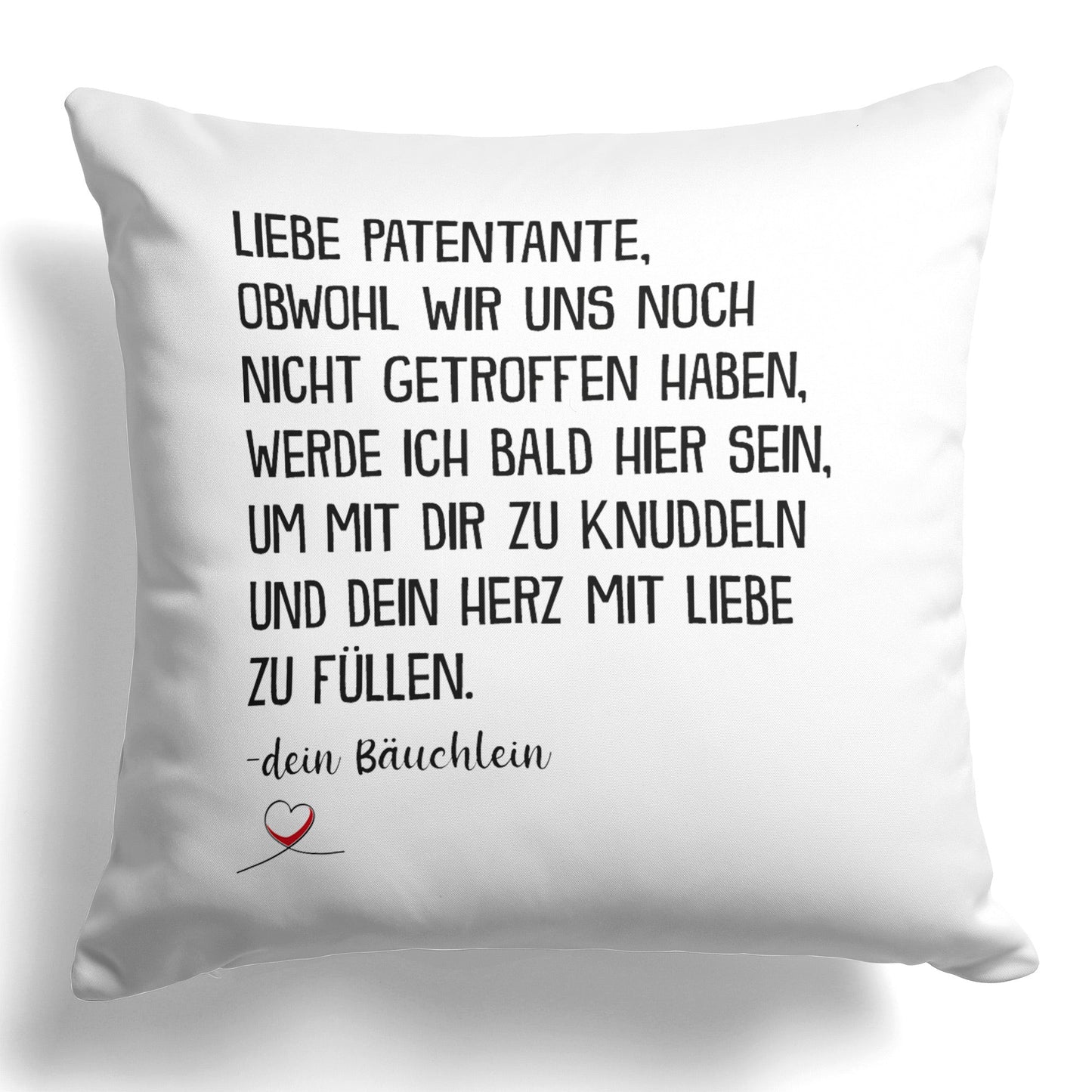 22Feels® Du Wirst Patentante Frauen Schwangerschaft Geschenk - Kissen mit Spruch (Weiss 40x40cm)-Kissen Weiss 40x40-22Feels