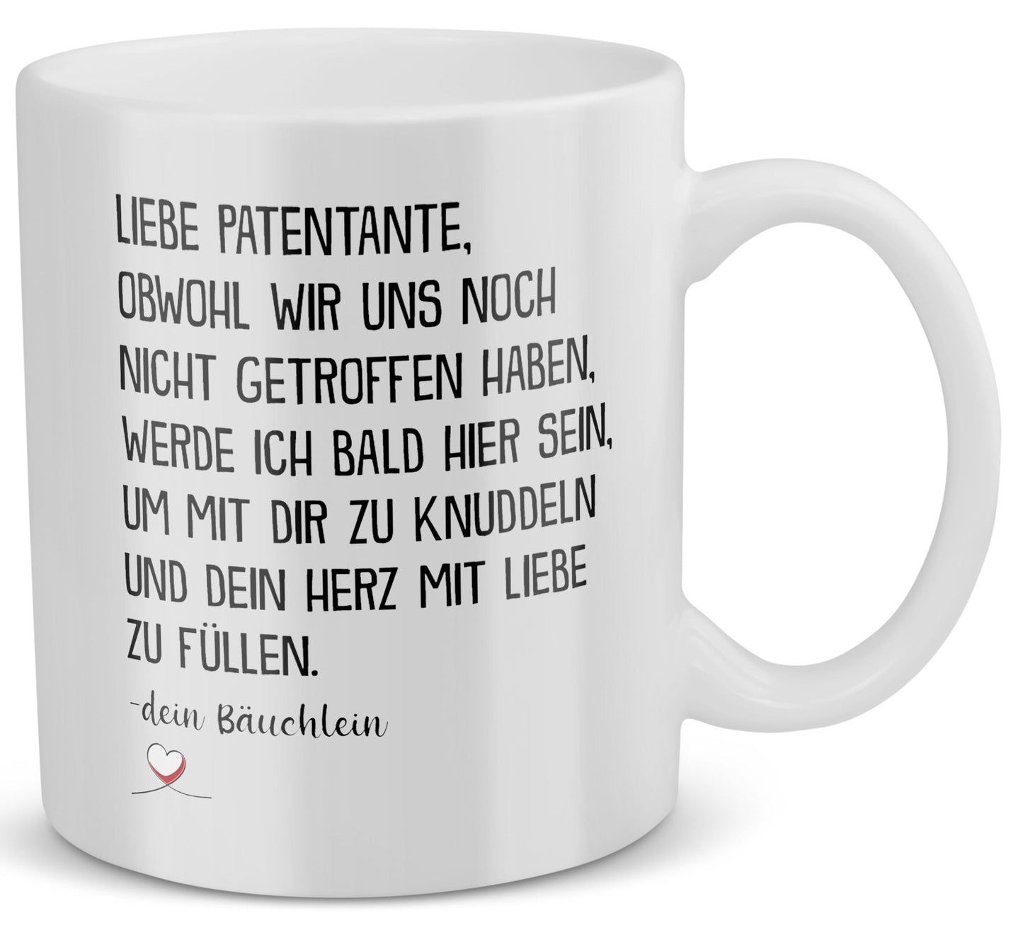 22Feels® Geschenk für werdende Patentanten - Du Wirst Tasse mit Spruch: Obwohl wir uns noch nicht getroffen haben (Weiss, 320ml)-Weisse Tasse 320ml-22Feels