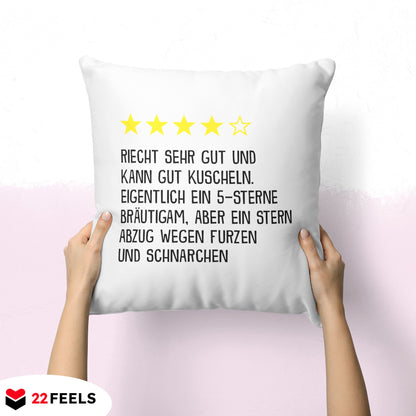 22Feels® Bräutigam Geschenk zur Hochzeit - Kissen mit Spruch (Weiss 40x40cm)-Kissen Weiss 40x40-22Feels