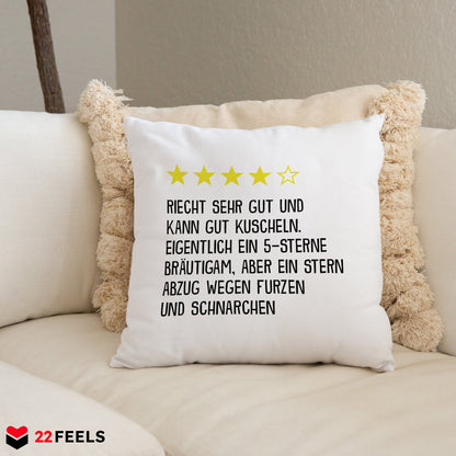 22Feels® Bräutigam Geschenk zur Hochzeit - Kissen mit Spruch (Weiss 40x40cm)-Kissen Weiss 40x40-22Feels