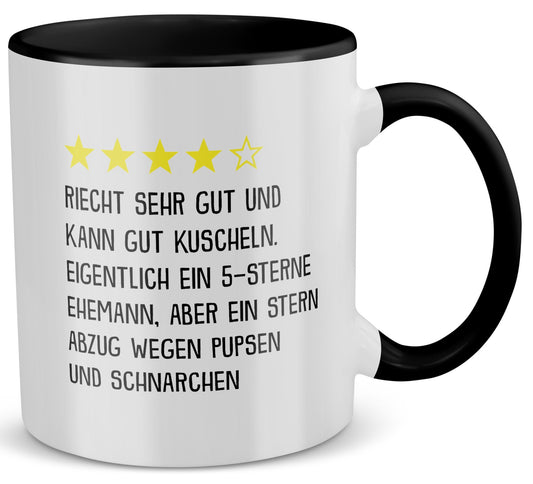22Feels® Ehemann Geschenk zum Hochzeitstag, Valentinstag etc. - Tasse mit Spruch (Weiss-Schwarz, 320ml)-TwoTone Tasse Weiss-Schwarz 320ml-22Feels