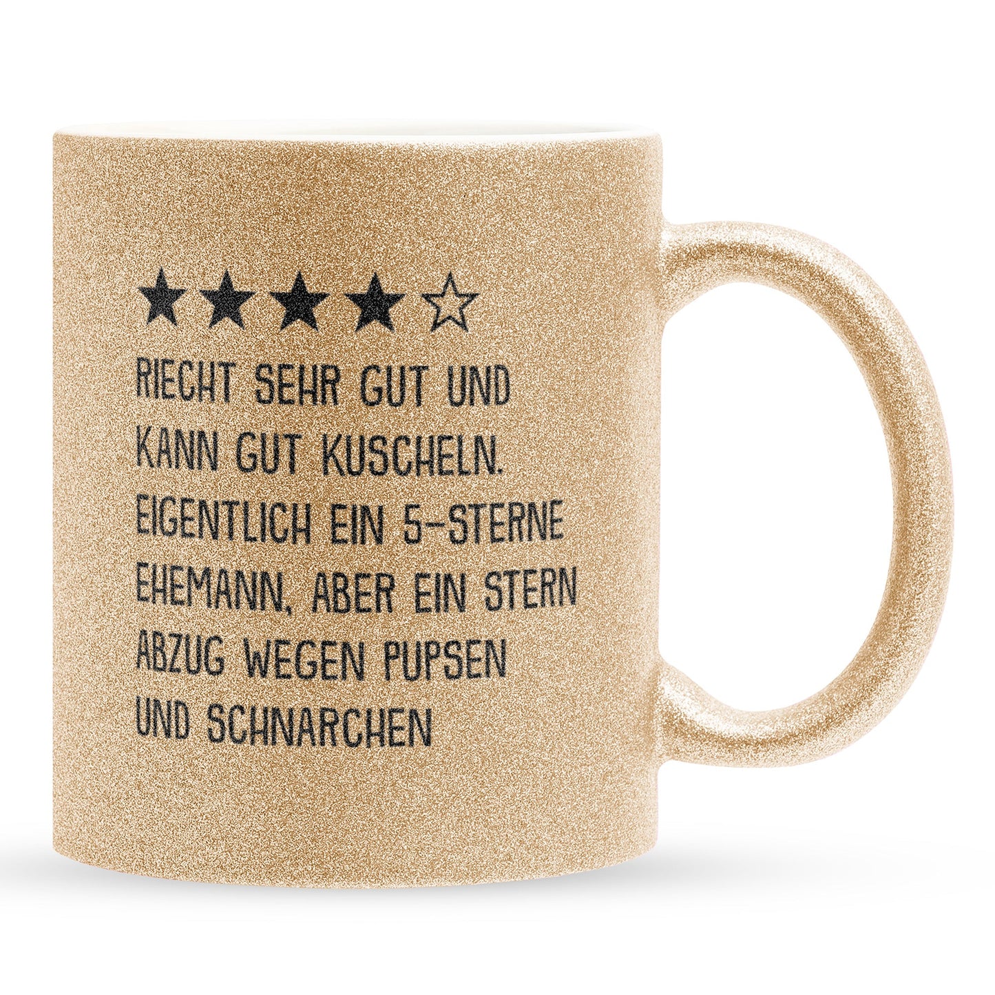 22Feels® Ehemann Geschenk zum Hochzeitstag, Valentinstag etc. - Glitzertasse mit Spruch (Gold, 320ml)-Glitzertasse Gold 320ml-22Feels