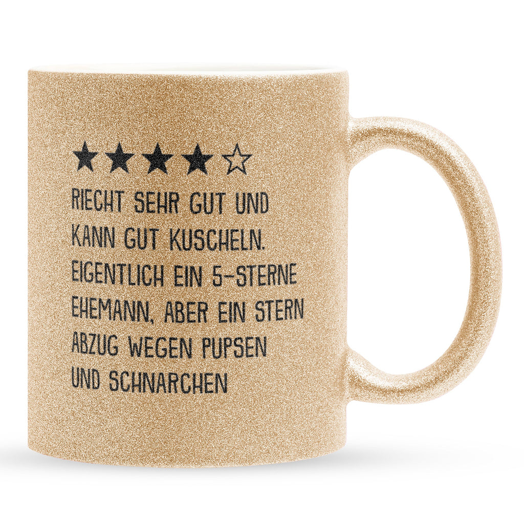 22Feels® Ehemann Geschenk zum Hochzeitstag, Valentinstag etc. - Glitzertasse mit Spruch (Gold, 320ml)-Glitzertasse Gold 320ml-22Feels