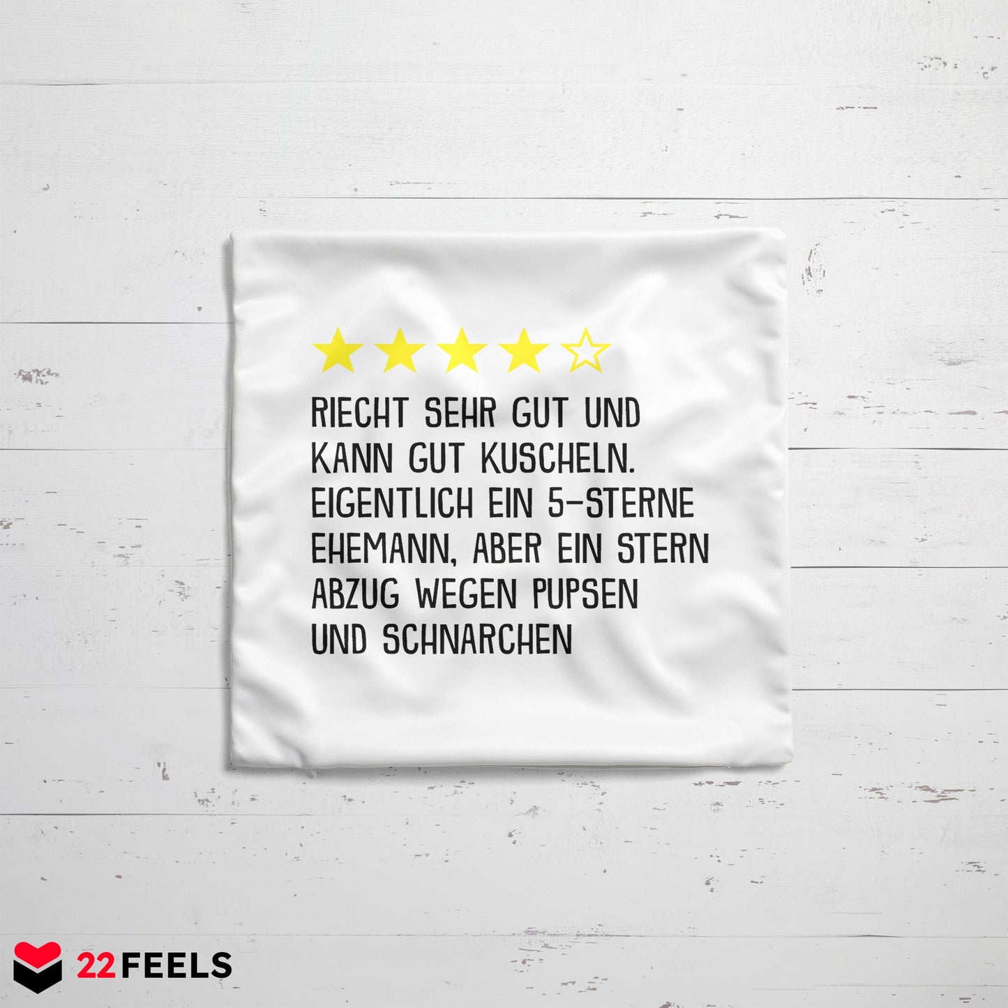22Feels® Ehemann Geschenk zum Hochzeitstag, Valentinstag etc. - Kissen mit Spruch (Weiss 40x40cm)-Kissen Weiss 40x40-22Feels