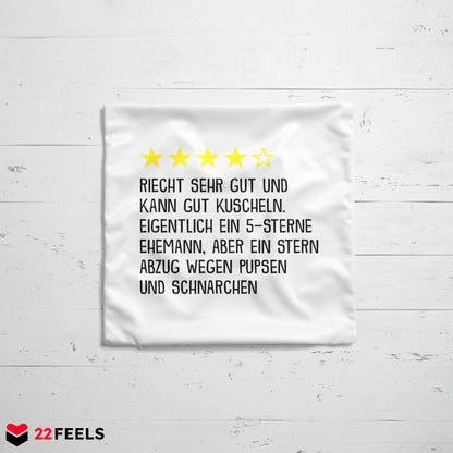 22Feels® Ehemann Geschenk zum Hochzeitstag, Valentinstag etc. - Kissen mit Spruch (Weiss 40x40cm)-Kissen Weiss 40x40-22Feels