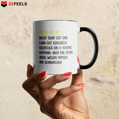 22Feels® Ehemann Geschenk zum Hochzeitstag, Valentinstag etc. - Tasse mit Spruch (Weiss-Schwarz, 320ml)-TwoTone Tasse Weiss-Schwarz 320ml-22Feels