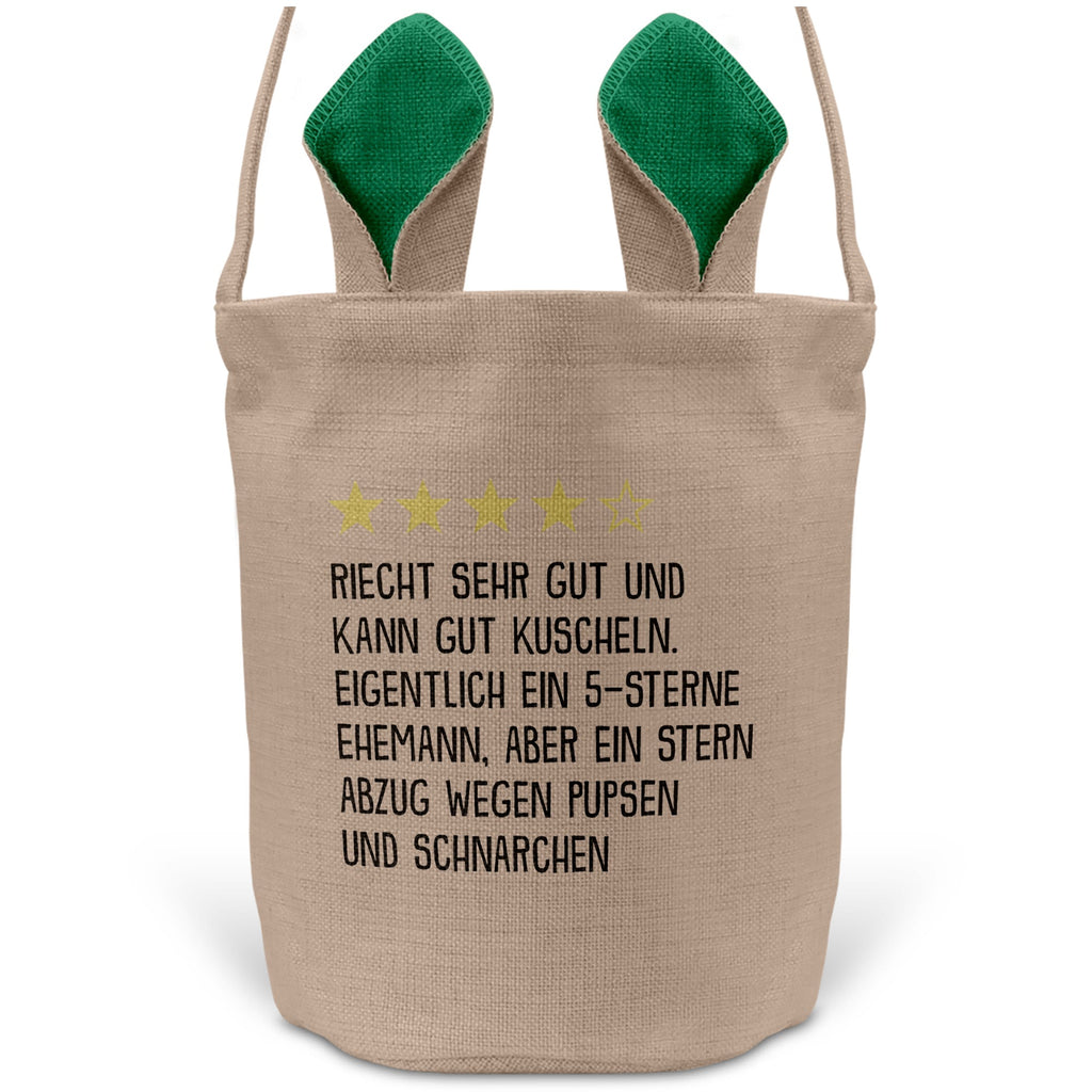 22Feels® Ehemann Osterkorb mit Henkel Ostergeschenk Tragetasche Ostern Deko Osternest Körbchen Hasenohren (Beige/Grün)-Ostern Tragetasche-22Feels